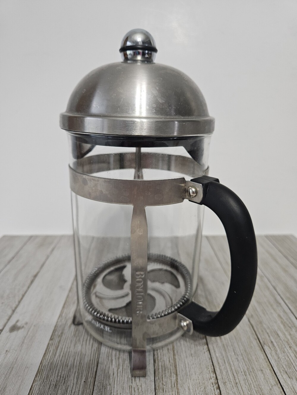Bonjour 12 Cup French Press Coffee Maker Stainless Steel Clear Glass